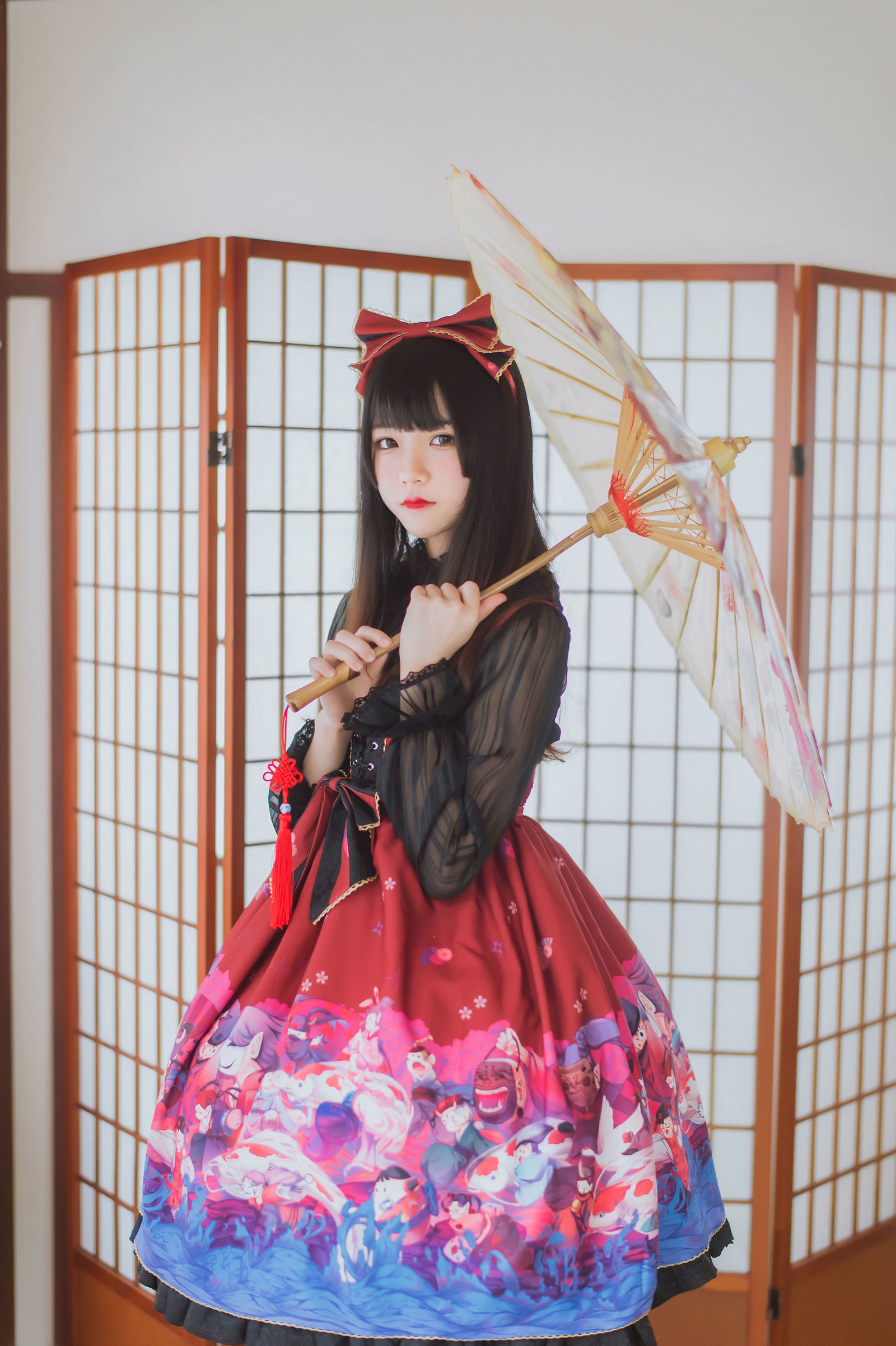[网红COSER] 桜桃喵 - 和风lolita  写真套图2 