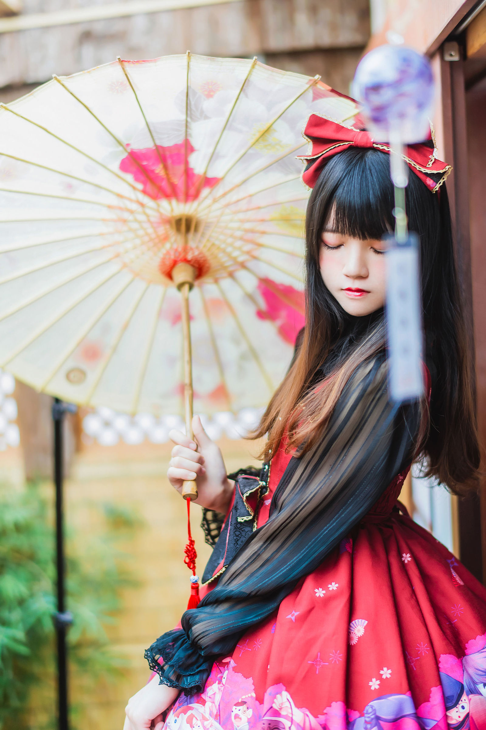 [网红COSER] 桜桃喵 - 和风lolita  写真套图1 