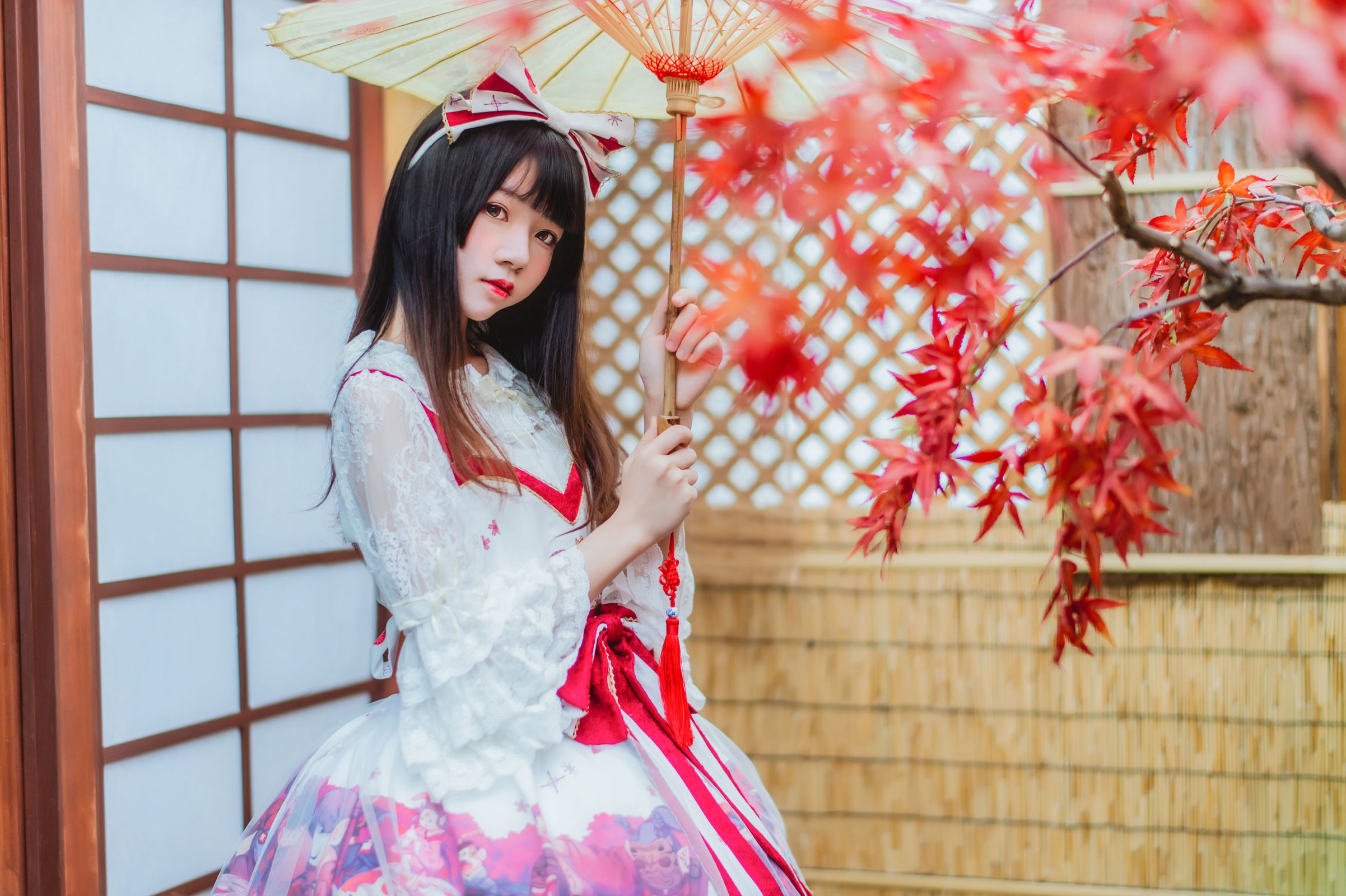 [网红COSER] 桜桃喵 - 和风lolita  写真套图1 