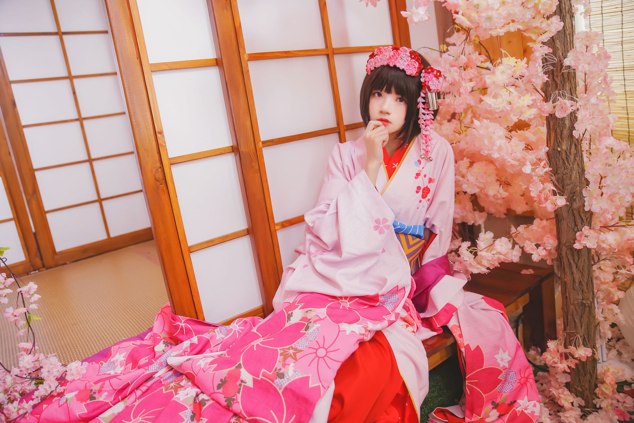 [网红COSER] 桜桃喵 - (加藤惠)和服COS系列  写真套图3 