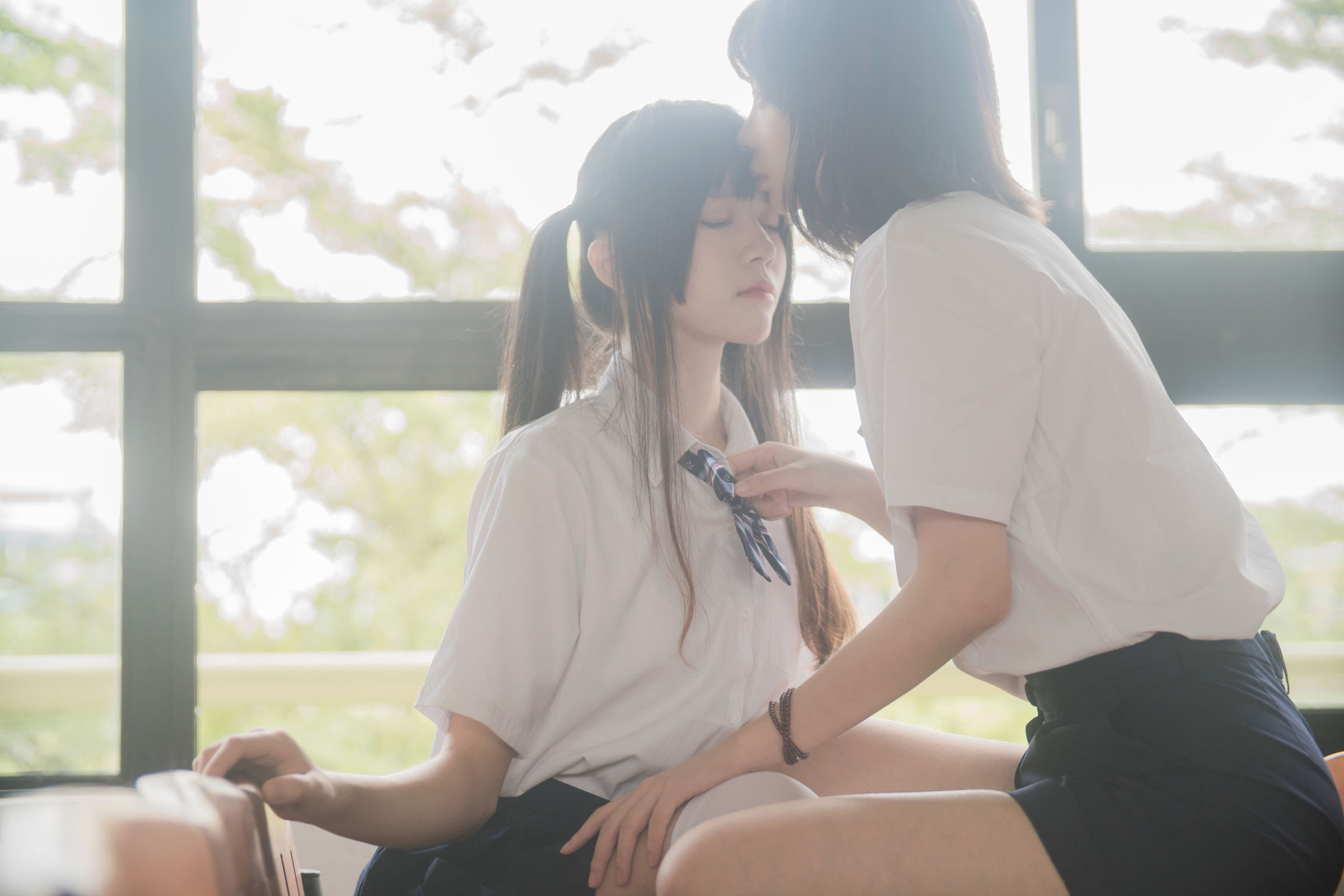 [COSER] 桜桃喵&疯猫ss – JK百合1 COS写真套图3 