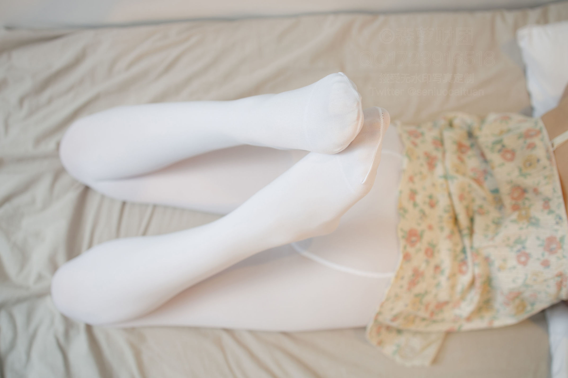 [森萝财团] X-057 萝莉丝袜 吊带短裙50D白丝 [83P]