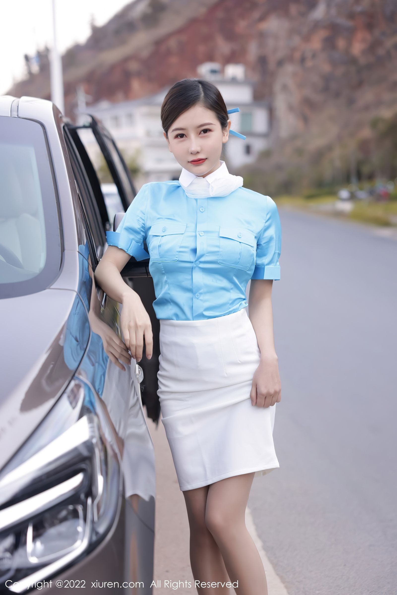 [XiuRen秀人网]-No.4730-尹甜甜-空姐制服诱惑蓝色上衣白色短裙-套图之家