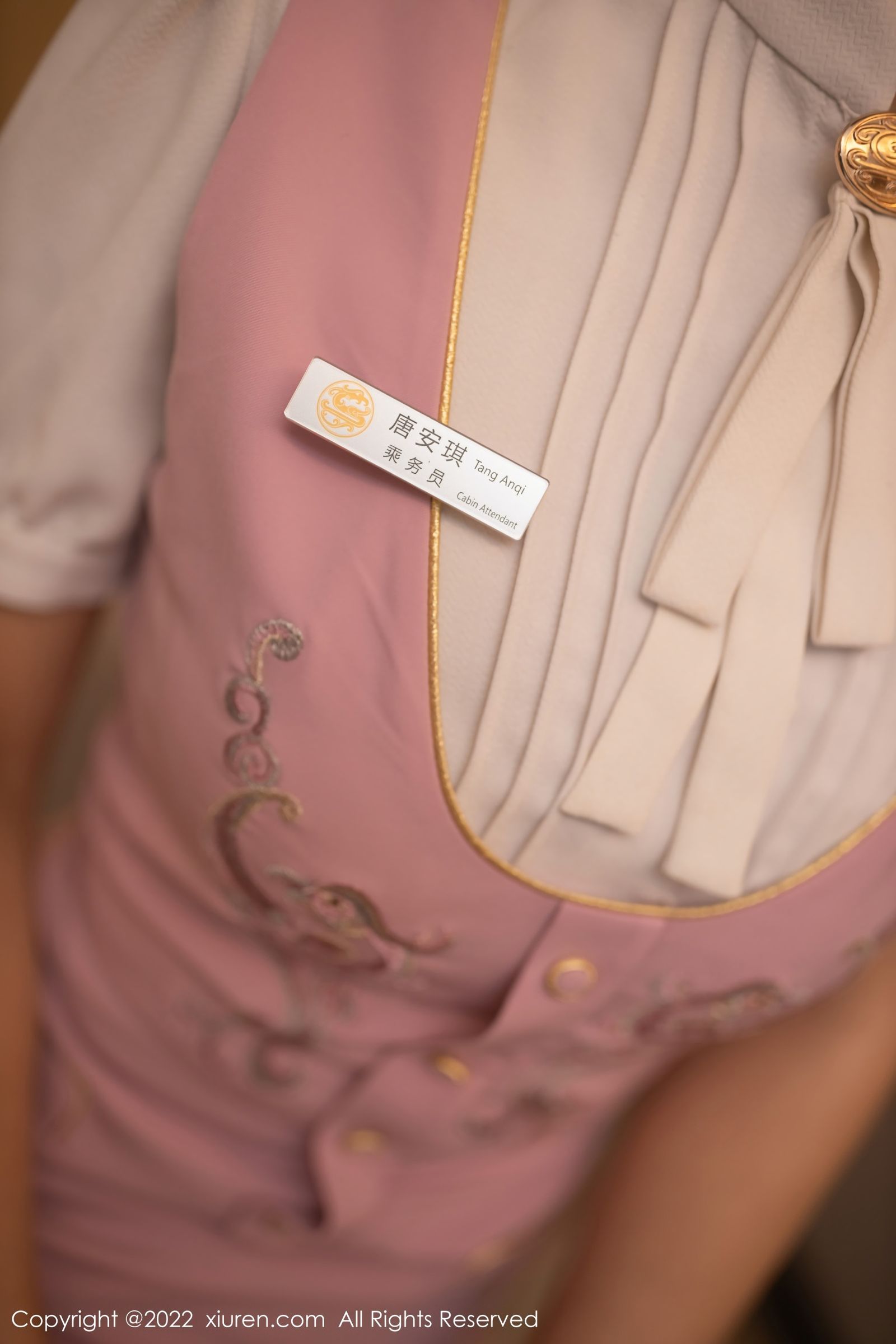 [XiuRen秀人网]-No.4647-唐安琪-角色扮演空姐-白色T恤粉色内衣搭配灰色丝袜-套图之家